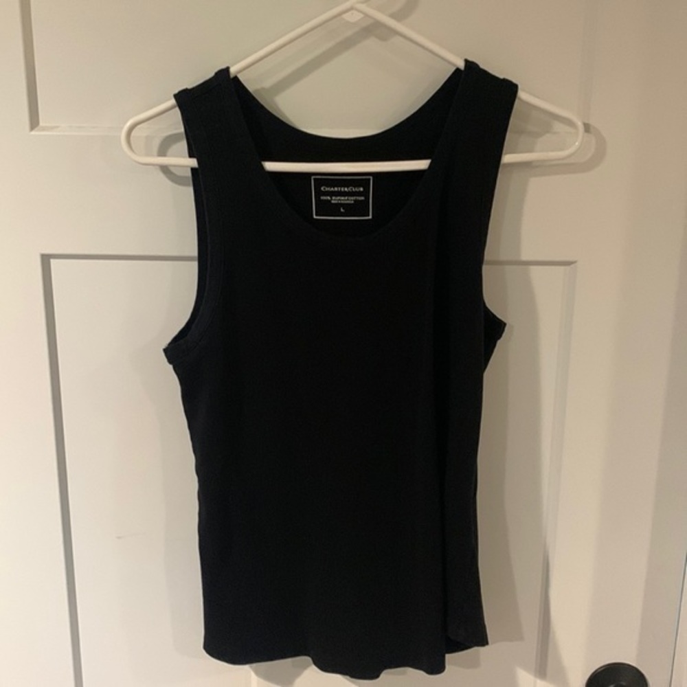 Charter Club Women's  100% Cotton Tank Top White Size Large